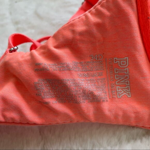 Victoria's Secret PINK | Heather Orange Push Up Bra | Size 34D - Picture 11 of 11